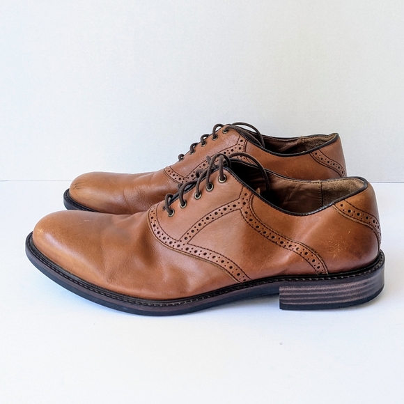 Johnson & Murphy Men's Light Brown Round Toe Lace Up Oxfords Size 12 M - Picture 4 of 10